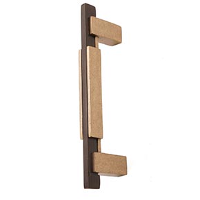 Hardware International [01-109-CE] Solid Bronze Small Appliance Pull Handle - Edge Series - Champagne / Espresso Finish - 9" C/C - 10 7/8" L