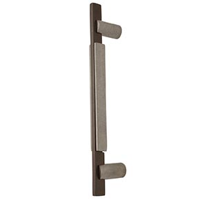 Hardware International [01-209-PE] Solid Bronze Small Appliance Pull Handle - Edge Series - Platinum / Espresso Finish - 9" C/C - 11 1/4" L