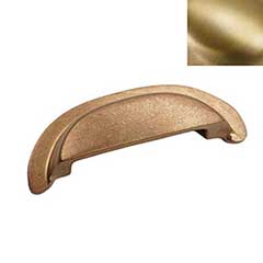 Hardware International [16-502-SB] Solid Brass Cabinet Cup Pull - Deco Series - Satin Brass Finish - 3&quot; C/C - 4 1/4&quot; L