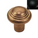 Hardware International [08-602-BL] Solid Brass Cabinet Knob - Renaissance Series - Flat Black Finish - 1 1/4" Dia.