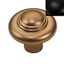 Hardware International [08-603-BL] Solid Brass Cabinet Knob - Renaissance Series - Flat Black Finish - 1 1/2" Dia.