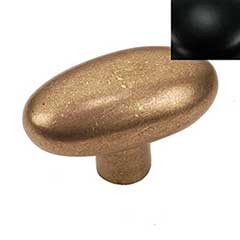 Hardware International [09-502-BL] Solid Brass Cabinet Knob - Mission Series - Flat Black Finish - 1 7/8&quot; L