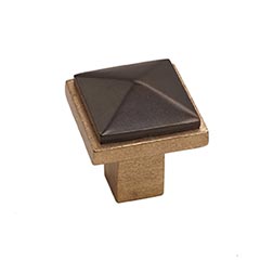 Hardware International [01-501-CE] Solid Bronze Cabinet Knob - Edge Series - Champagne / Espresso Finish - 1&quot; Sq.