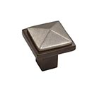 Hardware International [01-501-EP] Solid Bronze Cabinet Knob - Edge Series - Espresso / Platinum Finish - 1" Sq.