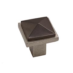 Hardware International [01-501-PE] Solid Bronze Cabinet Knob - Edge Series - Platinum / Espresso Finish - 1&quot; Sq.
