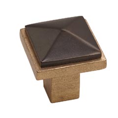 Hardware International [01-502-CE] Solid Bronze Cabinet Knob - Edge Series - Champagne / Espresso Finish - 1 1/4&quot; Sq.