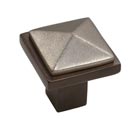 Hardware International [01-502-EP] Solid Bronze Cabinet Knob - Edge Series - Espresso / Platinum Finish - 1 1/4" Sq.