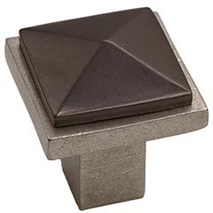 Hardware International [01-503-PE] Solid Bronze Cabinet Knob - Edge Series - Platinum / Espresso Finish - 1 1/2&quot; Sq.