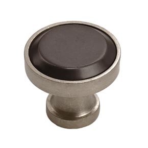Hardware International [01-602-PE] Solid Bronze Cabinet Knob - Edge Series - Platinum / Espresso Finish - 1 1/4" Dia. 