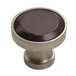 Hardware International [01-603-PE] Solid Bronze Cabinet Knob - Edge Series - Platinum / Espresso Finish - 1 1/2" Dia.