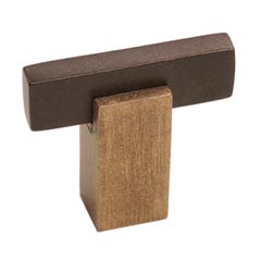 Hardware International [01-701-CE] Solid Bronze Cabinet Knob - Edge Series - Champagne / Espresso Finish - 1 1/2&quot; L