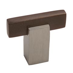 Hardware International [01-701-PE] Solid Bronze Cabinet Knob - Edge Series - Platinum / Espresso Finish - 1 1/2&quot; L