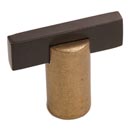 Hardware International [01-801-CE] Solid Bronze Cabinet Knob - Edge Series - Champagne / Espresso Finish - 1 1/2" L