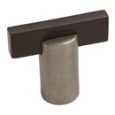 Hardware International [01-801-PE] Solid Bronze Cabinet Knob - Edge Series - Platinum / Espresso Finish - 1 1/2&quot; L