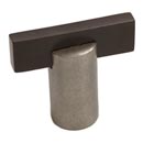 Hardware International [01-801-PE] Solid Bronze Cabinet Knob - Edge Series - Platinum / Espresso Finish - 1 1/2" L