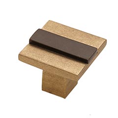 Hardware International [02-501-CE] Solid Bronze Cabinet Knob - Angle Series - Champagne / Espresso Finish - 1&quot; Sq.