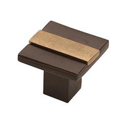 Hardware International [02-501-EC] Solid Bronze Cabinet Knob - Angle Series - Espresso / Champagne Finish - 1&quot; Sq.