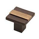 Hardware International [02-501-EC] Solid Bronze Cabinet Knob - Angle Series - Espresso / Champagne Finish - 1" Sq.