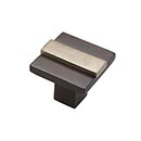 Hardware International [02-501-EP] Solid Bronze Cabinet Knob - Angle Series - Espresso / Platinum Finish - 1&quot; Sq.