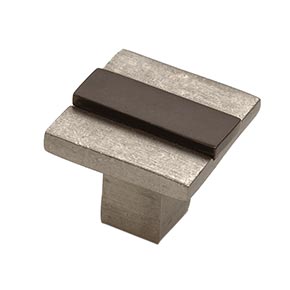 Hardware International [02-501-PE] Solid Bronze Cabinet Knob - Angle Series - Platinum / Espresso Finish - 1" Sq.