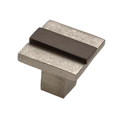 Hardware International [02-501-PE] Solid Bronze Cabinet Knob - Angle Series - Platinum / Espresso Finish - 1&quot; Sq.