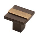 Hardware International [02-502-EC] Solid Bronze Cabinet Knob - Angle Series - Espresso / Champagne Finish - 1 1/4&quot; Sq.