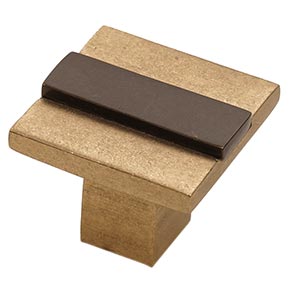 Hardware International [02-503-CE] Solid Bronze Cabinet Knob - Angle Series - Champagne / Espresso Finish - 1 1/2" Sq.