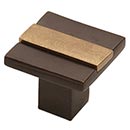 Hardware International [02-503-EC] Solid Bronze Cabinet Knob - Angle Series - Espresso / Champagne Finish - 1 1/2" Sq.