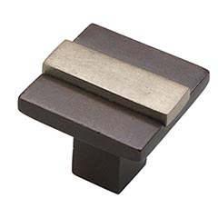 Hardware International [02-503-EP] Solid Bronze Cabinet Knob - Angle Series - Espresso / Platinum Finish - 1 1/2" Sq.