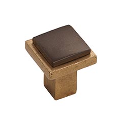 Hardware International [02-601-CE] Solid Bronze Cabinet Knob - Angle Series - Champagne / Espresso Finish - 1&quot; Sq.