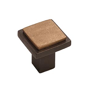 Hardware International [02-601-EC] Solid Bronze Cabinet Knob - Angle Series - Espresso / Champagne Finish - 1" Sq.