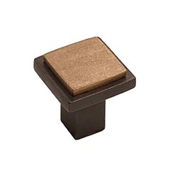 Hardware International [02-601-EC] Solid Bronze Cabinet Knob - Angle Series - Espresso / Champagne Finish - 1&quot; Sq.