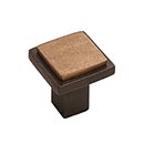 Hardware International [02-601-EC] Solid Bronze Cabinet Knob - Angle Series - Espresso / Champagne Finish - 1&quot; Sq.