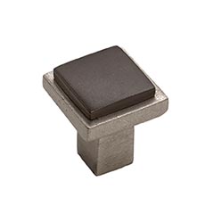 Hardware International [02-601-PE] Solid Bronze Cabinet Knob - Angle Series - Platinum / Espresso Finish - 1&quot; Sq.