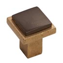 Hardware International [02-602-CE] Solid Bronze Cabinet Knob - Angle Series - Champagne / Espresso Finish - 1 1/4&quot; Sq.