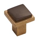 Hardware International [02-602-CE] Solid Bronze Cabinet Knob - Angle Series - Champagne / Espresso Finish - 1 1/4" Sq.