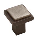 Hardware International [02-602-EP] Solid Bronze Cabinet Knob - Angle Series - Espresso / Platinum Finish - 1 1/4&quot; Sq.