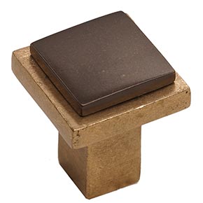 Hardware International [02-603-CE] Solid Bronze Cabinet Knob - Angle Series - Champagne / Espresso Finish - 1 1/2" Sq.