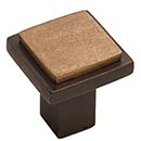 Hardware International [02-603-EC] Solid Bronze Cabinet Knob - Angle Series - Espresso / Champagne Finish - 1 1/2" Sq.