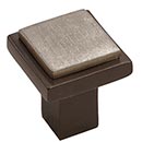 Hardware International [02-603-EP] Solid Bronze Cabinet Knob - Angle Series - Espresso / Platinum Finish - 1 1/2" Sq.
