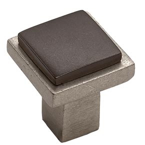 Hardware International [02-603-PE] Solid Bronze Cabinet Knob - Angle Series - Platinum / Espresso Finish - 1 1/2" Sq.