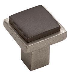 Hardware International [02-603-PE] Solid Bronze Cabinet Knob - Angle Series - Platinum / Espresso Finish - 1 1/2&quot; Sq.
