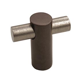Hardware International [04-501-EP] Solid Bronze Cabinet Knob - Curve Series - Espresso / Platinum Finish - 1 1/2" L