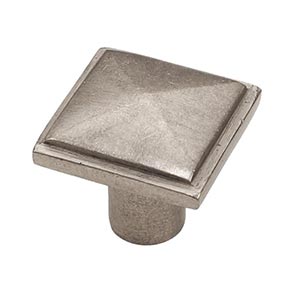 Hardware International [06-501-P] Solid Bronze Cabinet Knob - Mission Series - Platinum Finish - 1" Sq.