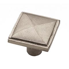 Hardware International [06-502-P] Solid Bronze Cabinet Knob - Mission Series - Platinum Finish - 1 1/4&quot; Sq.