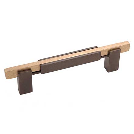 Hardware International [01-106-EC] Solid Bronze Cabinet Pull Handle - Oversized - Edge Series - Espresso / Champagne Finish - 6" C/C - 8" L