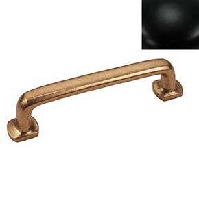 Hardware International [08-104-BL] Solid Brass Cabinet Pull Handle - Standard Sized - Renaissance Series - Flat Black Finish - 4&quot; C/C - 4 3/4&quot; L