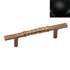 Hardware International [10-103-BL] Solid Brass Cabinet Pull Handle - Standard Sized - Natural Series - Flat Black Finish - 3&quot; C/C - 4 1/2&quot; L