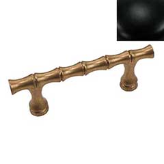 Hardware International [11-103-BL] Solid Brass Cabinet Pull Handle - Standard Sized - Natural Series - Flat Black Finish - 3&quot; C/C - 4 1/4&quot; L