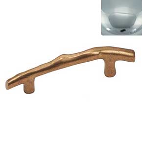 Hardware International [12-103-PC] Solid Bronze Cabinet Pull Handle - Standard Sized - Natural Series - Polished Chrome Finish - 3" C/C - 4 5/8" L
